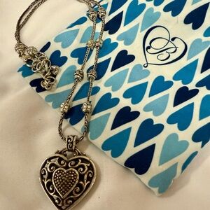 Silver Heart BRIGHTON  Pendant Necklace- reversible